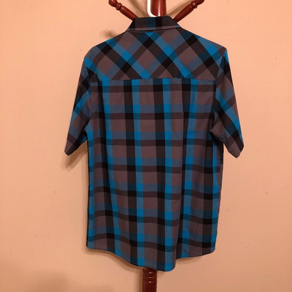 Anchor Blue Checkered Button-down Polo Shirt 👕 - Picture 3 of 5